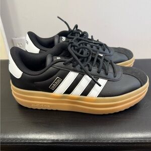 Adidas Black and White Platform Sneakers